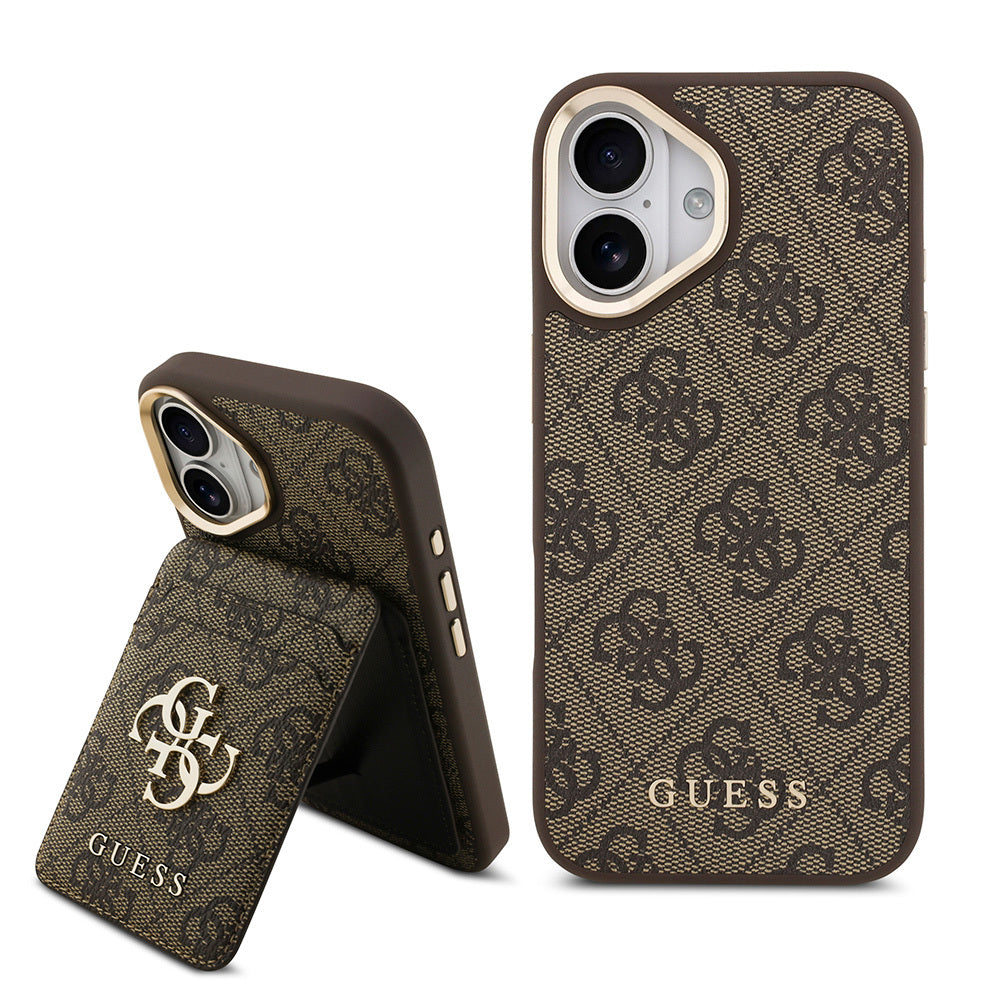 Apple iPhone 17 Kılıf Guess Orjinal Lisanslı M-safe Şarj Özellikli 4G Metal Büyük Logolu Kartlıklı Kapak - Görsel 3