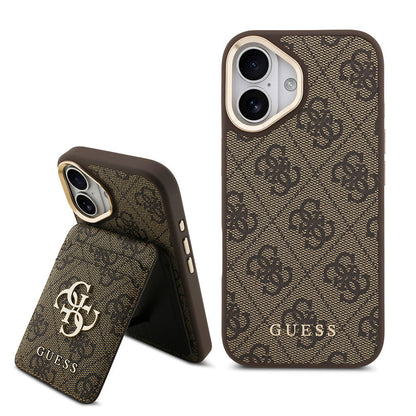 Apple iPhone 17 Kılıf Guess Orjinal Lisanslı M-safe Şarj Özellikli 4G Metal Büyük Logolu Kartlıklı Kapak - Görsel 3