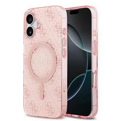 Apple iPhone 17 Kılıf Guess Orjinal Lisanslı M-safe Şarj Özellikli IML Baskılı Klasik Logolu 4G Desenli Kapak - Görsel 3