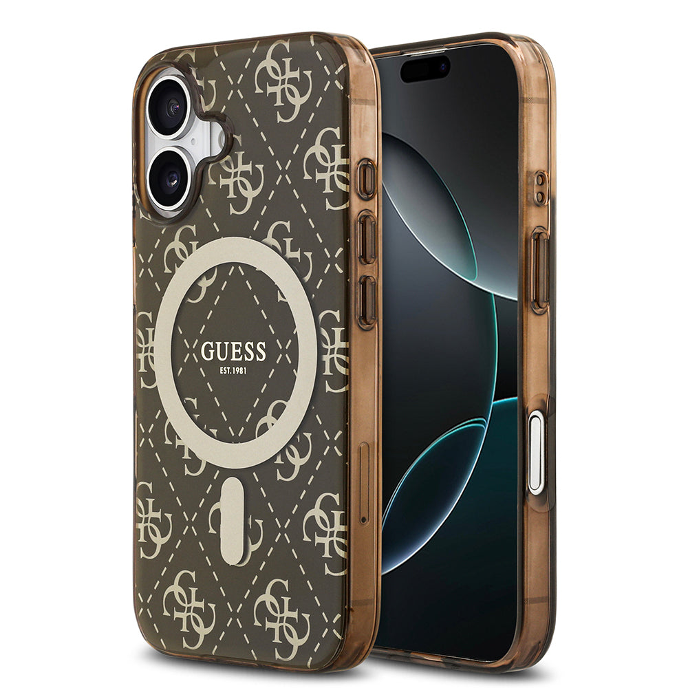 Apple iPhone 17 Kılıf Guess Orjinal Lisanslı M-safe Şarj Özellikli IML Baskılı Klasik Logolu 4G Desenli Kapak - Görsel 2