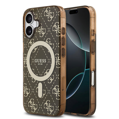 Apple iPhone 17 Kılıf Guess Orjinal Lisanslı M-safe Şarj Özellikli IML Baskılı Klasik Logolu 4G Desenli Kapak - Görsel 2