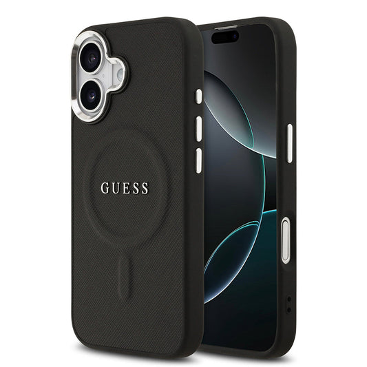 Apple iPhone 17 Kılıf Guess Orjinal Lisanslı M-safe Şarj Özellikli Klasik Yazı Logolu PU Deri Kapak