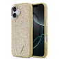 Apple iPhone 17 Kılıf Guess Orjinal Lisanslı M-safe Şarj Özellikli Metal Kamera Çerçeveli Üçgen Logolu Glitter Kapak