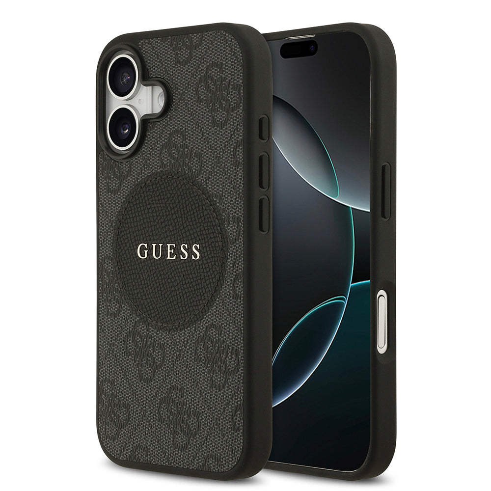 Apple iPhone 17 Kılıf Guess Orjinal Lisanslı M-safe Şarj Özellikli Yazı Logolu Circle Classic Kapak - Görsel 3