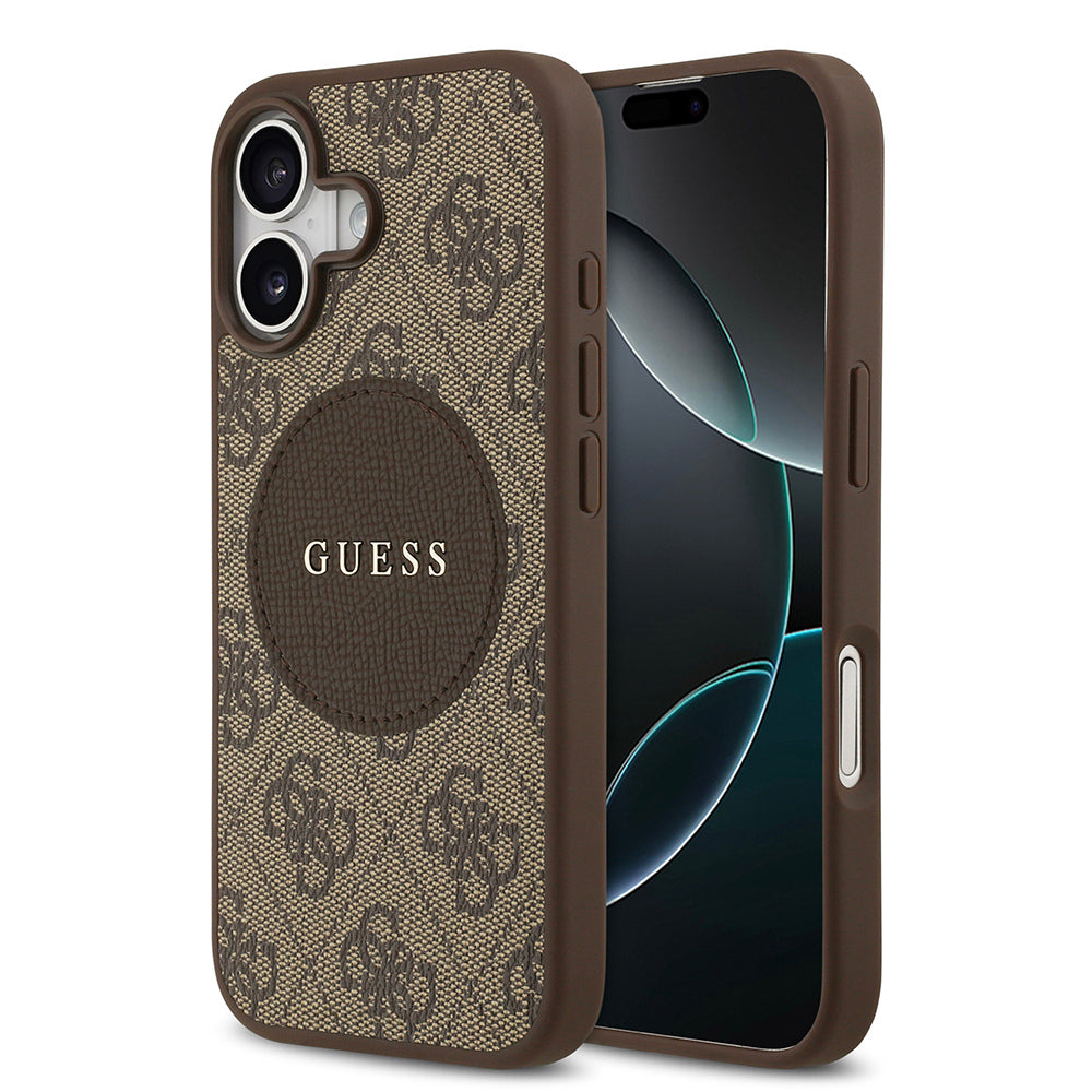 Apple iPhone 17 Kılıf Guess Orjinal Lisanslı M-safe Şarj Özellikli Yazı Logolu Circle Classic Kapak - Görsel 2