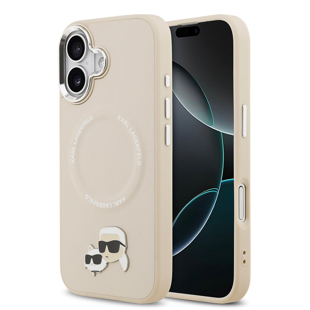 Apple iPhone 17 Kılıf Karl Lagerfeld Orjinal Lisanslı M-safe Şarj Özellikli Metal Kamera ve Buton Tasarımlı K&C PU Deri Kapak - Görsel 4