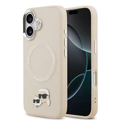 Apple iPhone 17 Kılıf Karl Lagerfeld Orjinal Lisanslı M-safe Şarj Özellikli Metal Kamera ve Buton Tasarımlı K&C PU Deri Kapak - Görsel 4