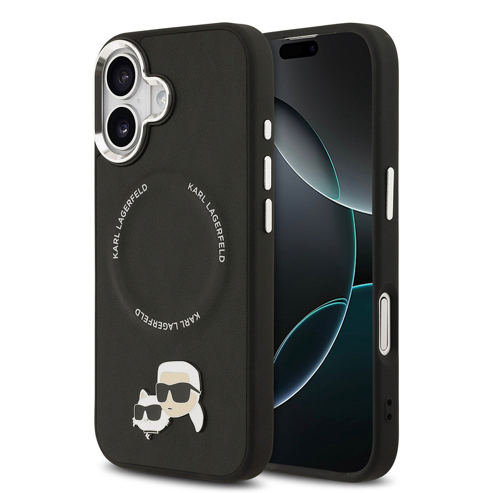 Apple iPhone 17 Kılıf Karl Lagerfeld Orjinal Lisanslı M-safe Şarj Özellikli Metal Kamera ve Buton Tasarımlı K&C PU Deri Kapak - Görsel 2