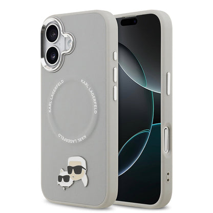 Apple iPhone 17 Kılıf Karl Lagerfeld Orjinal Lisanslı M-safe Şarj Özellikli Metal Kamera ve Buton Tasarımlı K&C PU Deri Kapak - Görsel 3