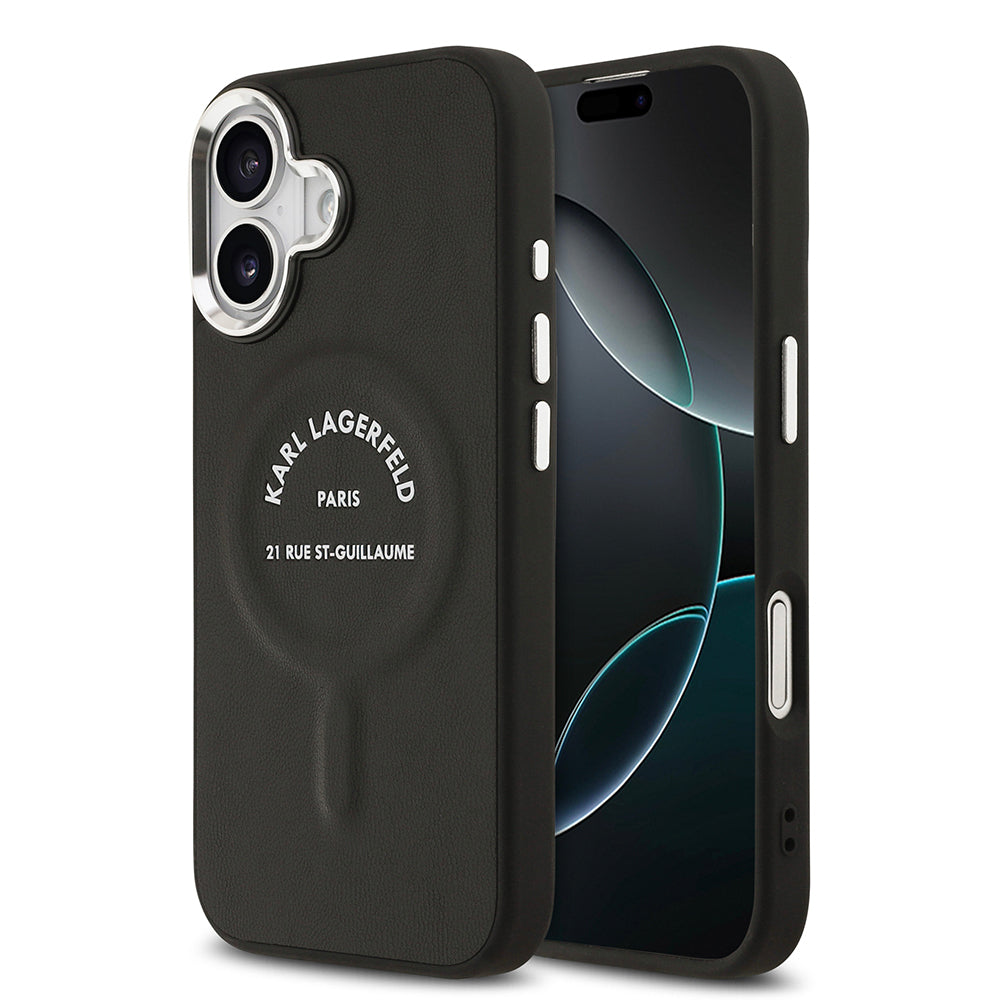 Apple iPhone 17 Kılıf Karl Lagerfeld Orjinal Lisanslı M-safe Şarj Özellikli Metal Kamera ve Buton Tasarımlı Paris RSG PU Deri Kapak - Görsel 2
