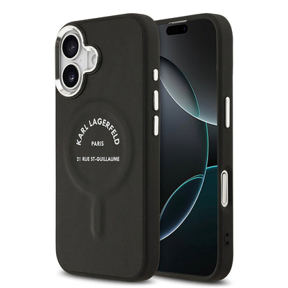 Apple iPhone 17 Kılıf Karl Lagerfeld Orjinal Lisanslı M-safe Şarj Özellikli Metal Kamera ve Buton Tasarımlı Paris RSG PU Deri Kapak - Görsel 2