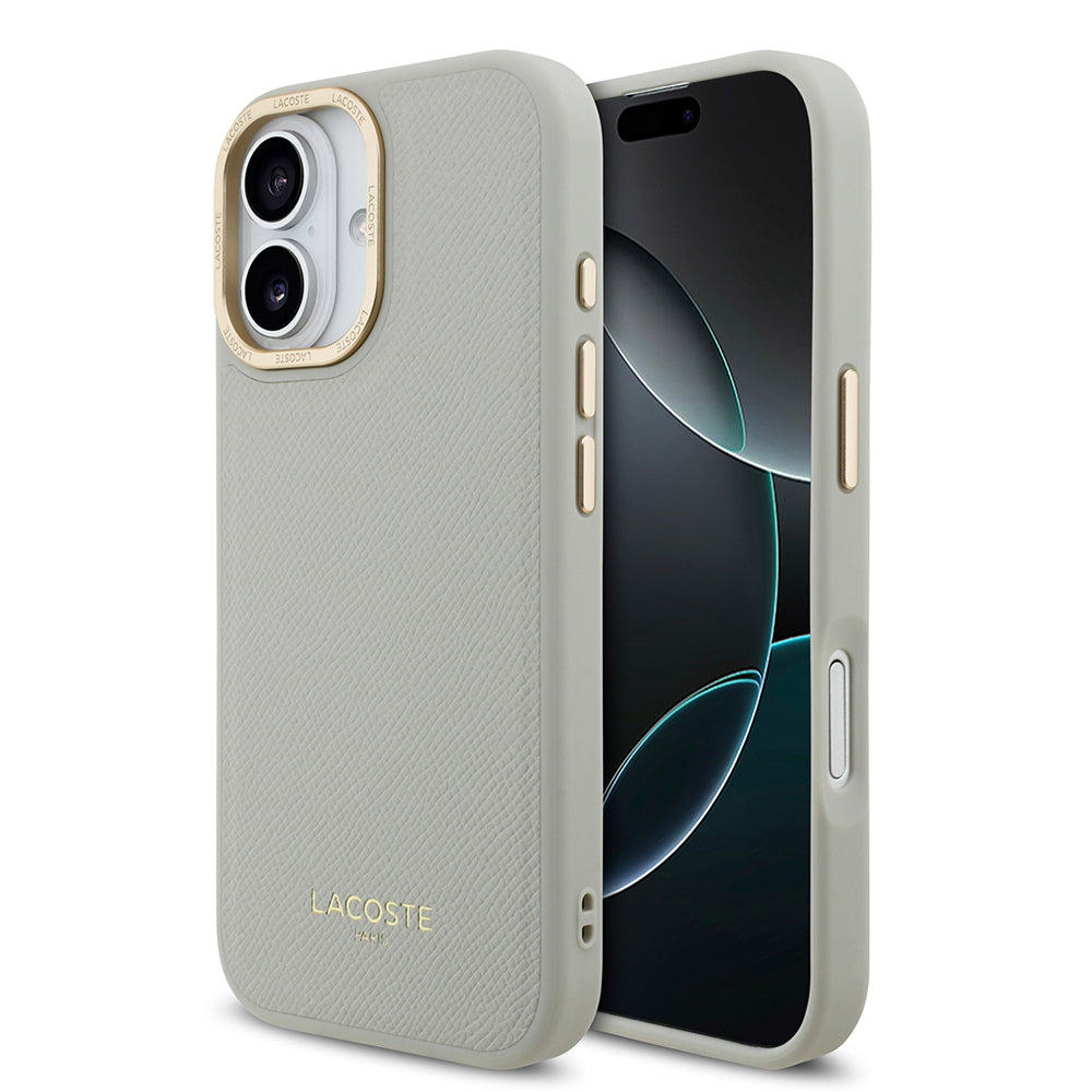 Apple iPhone 17 Kılıf Lacoste Orjinal Lisanslı M-safe Şarj Özellikli Champs Elysees PU Deri Tasarımlı Kapak - Görsel 2
