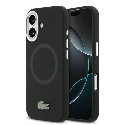Apple iPhone 17 Kılıf Lacoste Orjinal Lisanslı M-safe Şarj Özellikli İkonik Logolu Metal Kamera Çerçeveli Silikon Kapak - Görsel 2