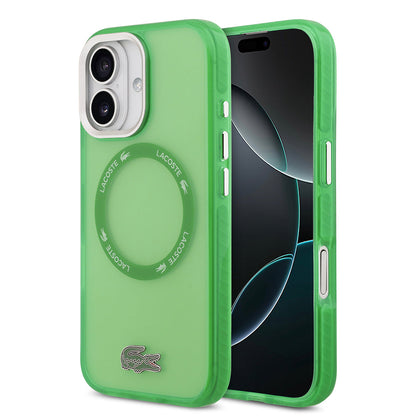 Apple iPhone 17 Kılıf Lacoste Orjinal Lisanslı M-safe Şarj Özellikli İkonik Timsah Logolu Buzlu Kapak - Görsel 2