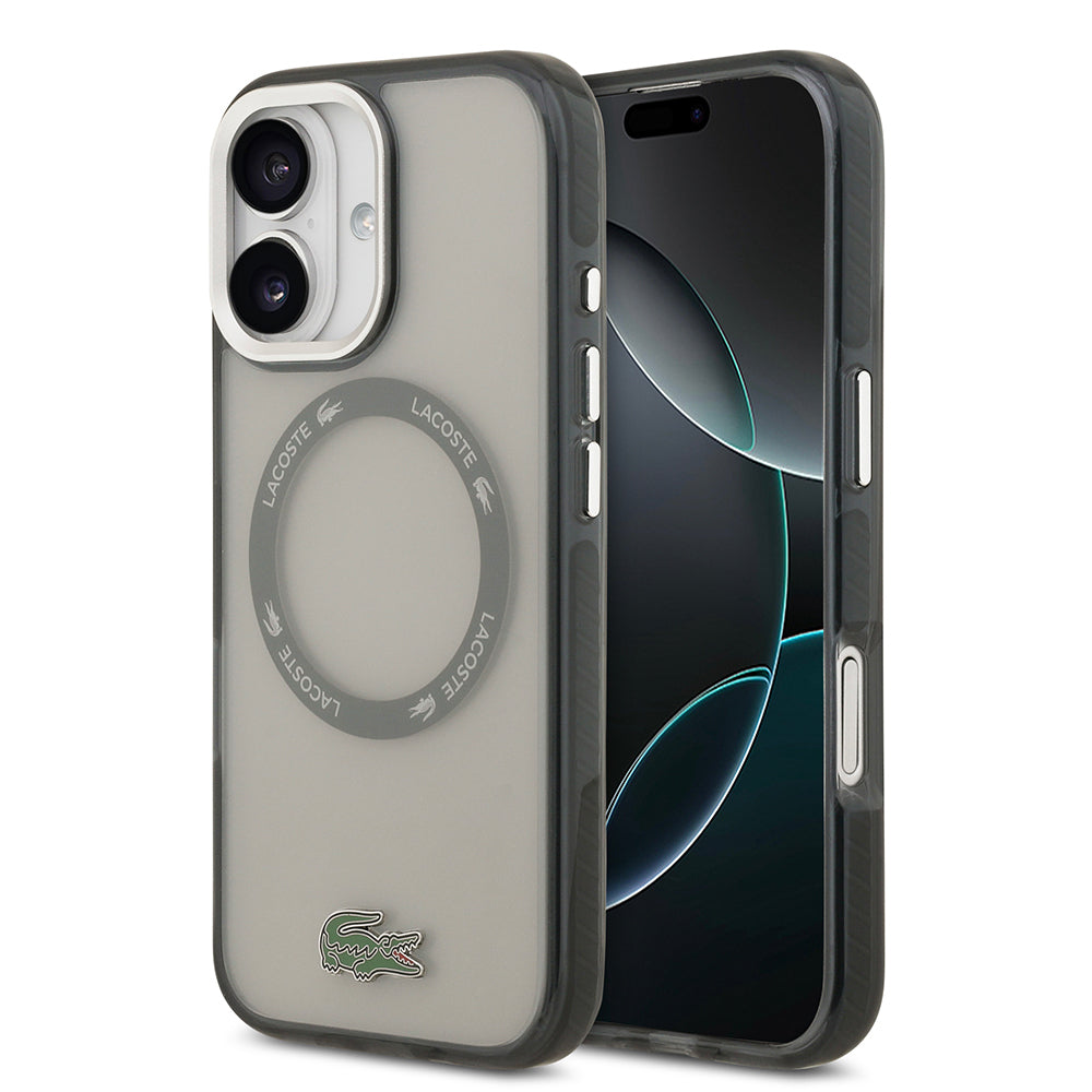 Apple iPhone 17 Kılıf Lacoste Orjinal Lisanslı M-safe Şarj Özellikli İkonik Timsah Logolu Buzlu Kapak - Görsel 3