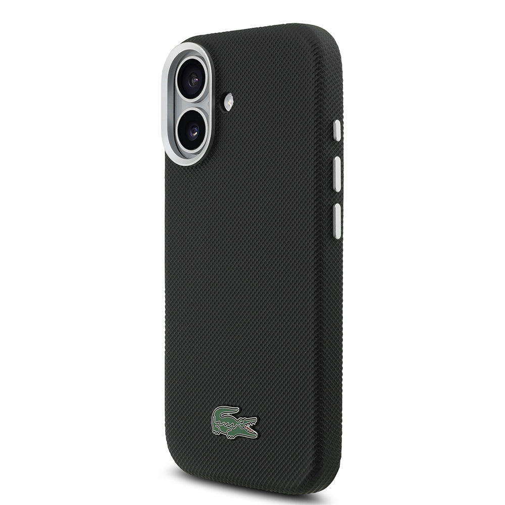 Apple iPhone 17 Kılıf Lacoste Orjinal Lisanslı M-Safe Şarj Özellikli PVC Pike Desenli Arka Yüzey İkonik Timsah Dokuma Logolu Kapak - Görsel 2