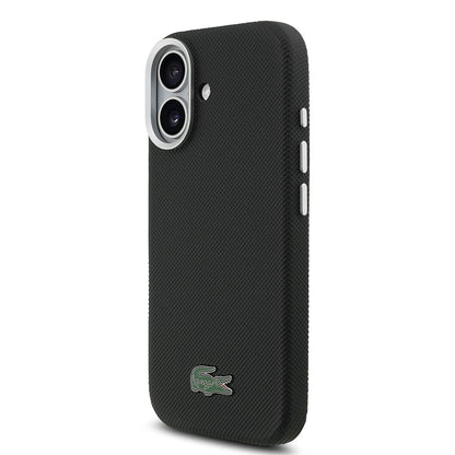 Apple iPhone 17 Kılıf Lacoste Orjinal Lisanslı M-Safe Şarj Özellikli PVC Pike Desenli Arka Yüzey İkonik Timsah Dokuma Logolu Kapak - Görsel 2