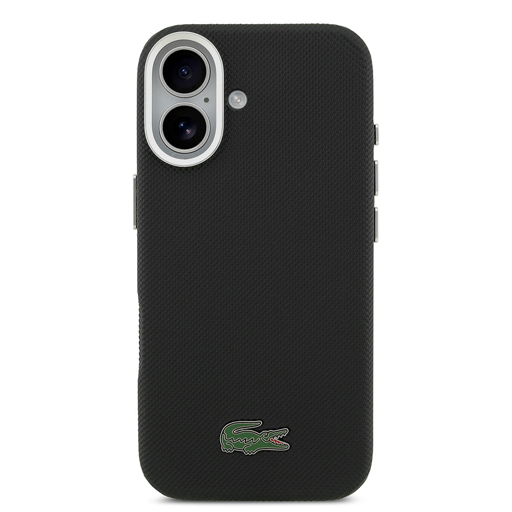 Apple iPhone 17 Kılıf Lacoste Orjinal Lisanslı M-Safe Şarj Özellikli PVC Pike Desenli Arka Yüzey İkonik Timsah Dokuma Logolu Kapak - Görsel 3