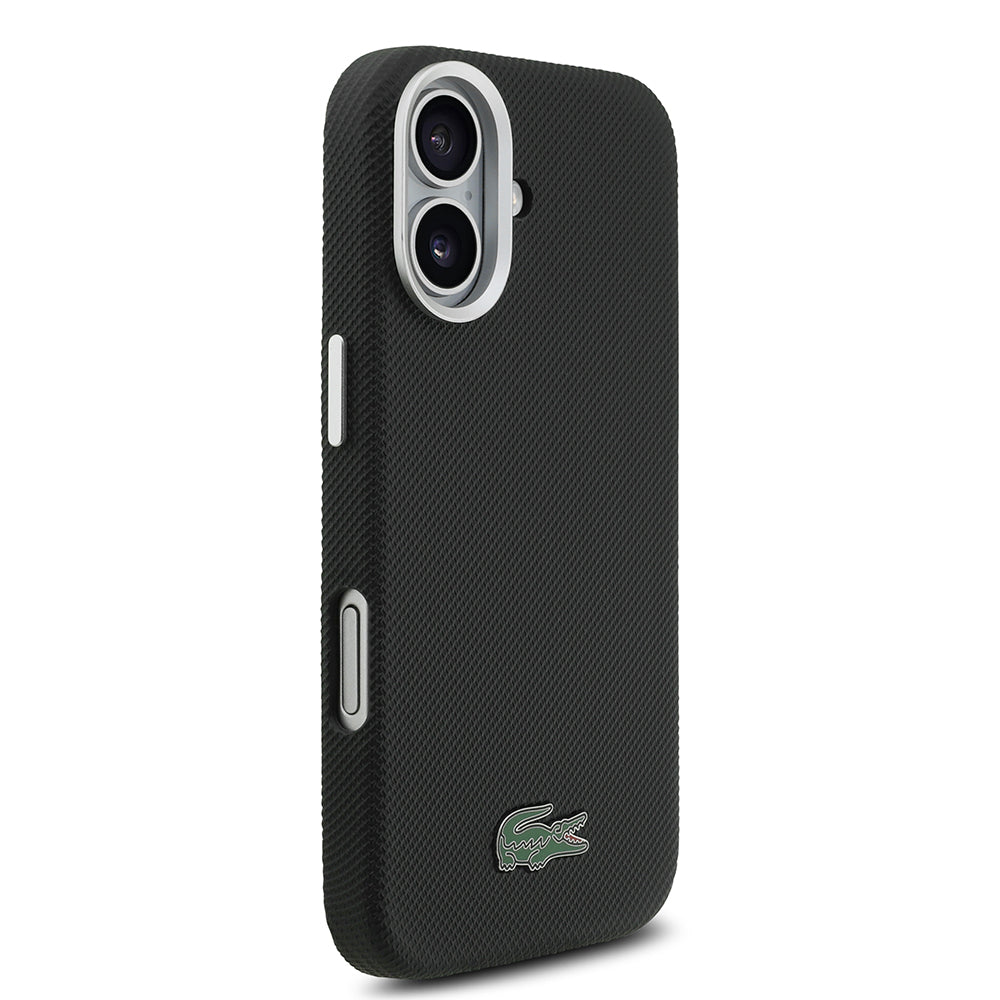 Apple iPhone 17 Kılıf Lacoste Orjinal Lisanslı M-Safe Şarj Özellikli PVC Pike Desenli Arka Yüzey İkonik Timsah Dokuma Logolu Kapak - Görsel 4