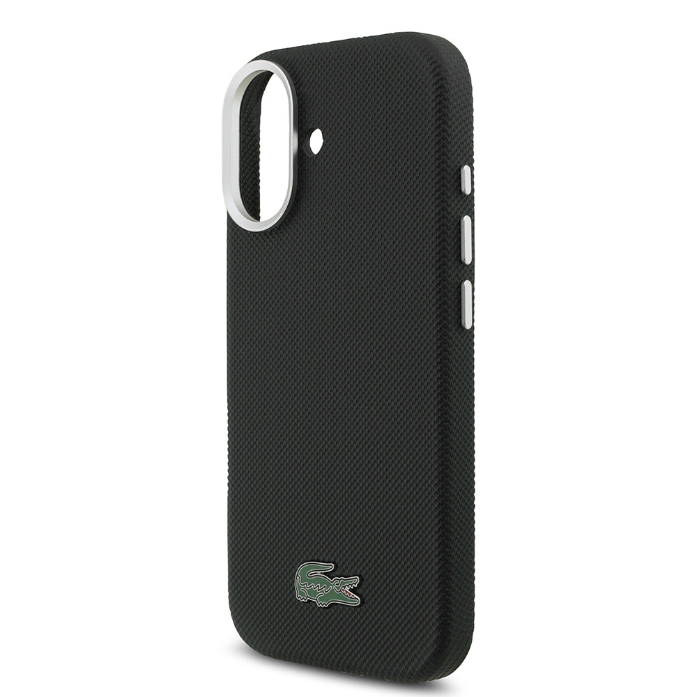 Apple iPhone 17 Kılıf Lacoste Orjinal Lisanslı M-Safe Şarj Özellikli PVC Pike Desenli Arka Yüzey İkonik Timsah Dokuma Logolu Kapak - Görsel 6