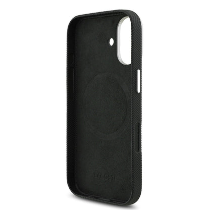 Apple iPhone 17 Kılıf Lacoste Orjinal Lisanslı M-Safe Şarj Özellikli PVC Pike Desenli Arka Yüzey İkonik Timsah Dokuma Logolu Kapak - Görsel 7