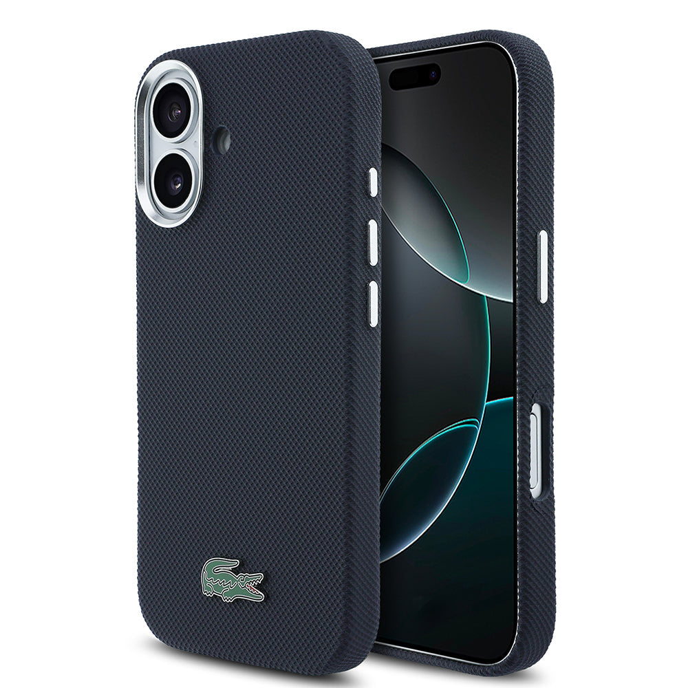 Apple iPhone 17 Kılıf Lacoste Orjinal Lisanslı M-Safe Şarj Özellikli PVC Pike Desenli Arka Yüzey İkonik Timsah Dokuma Logolu Kapak - Görsel 10