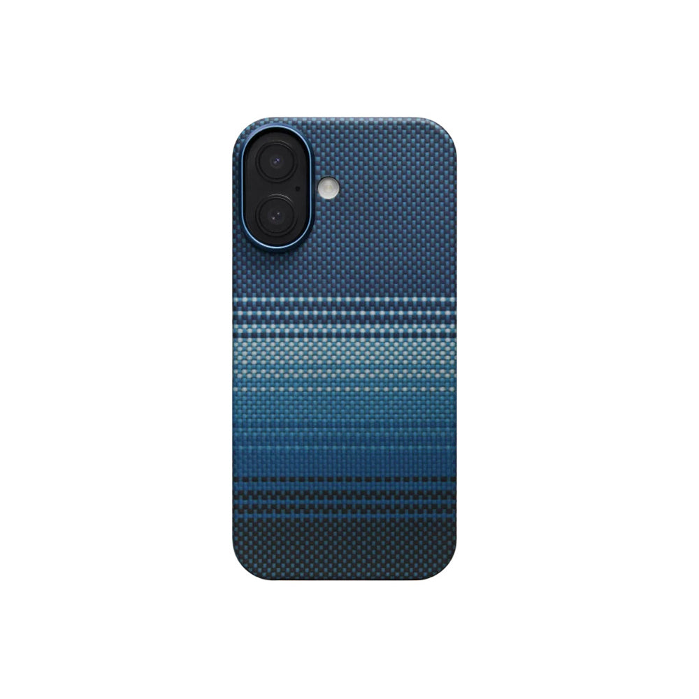 Apple iPhone 17 Kılıf M-safe Şarj Özellikli Aramid Fiber Pitaka Tactile Woven Sunset-Moonrise Serisi Kapak - Görsel 2