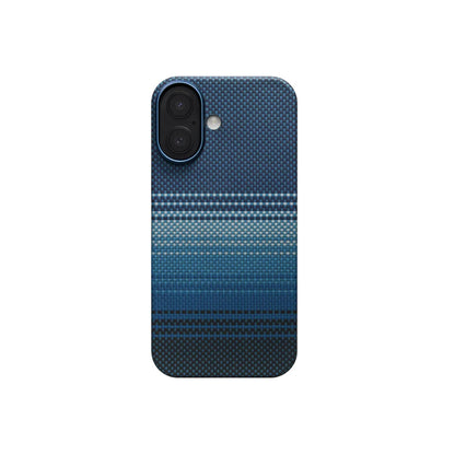 Apple iPhone 17 Kılıf M-safe Şarj Özellikli Aramid Fiber Pitaka Tactile Woven Sunset-Moonrise Serisi Kapak - Görsel 2