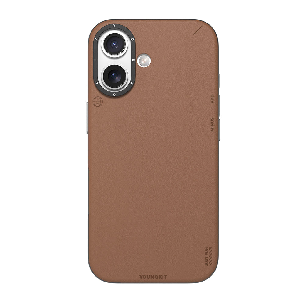 Apple iPhone 17 Kılıf M-safe Şarj Özellikli Basit Mat Deri Desenli Youngkit Tech Fashion Serisi Kapak - Görsel 3