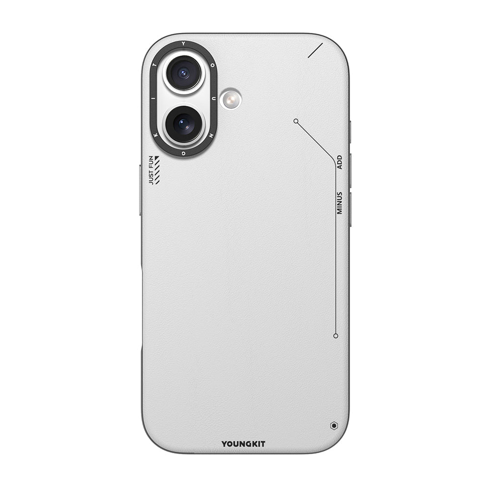 Apple iPhone 17 Kılıf M-safe Şarj Özellikli Basit Mat Deri Desenli Youngkit Tech Fashion Serisi Kapak - Görsel 2