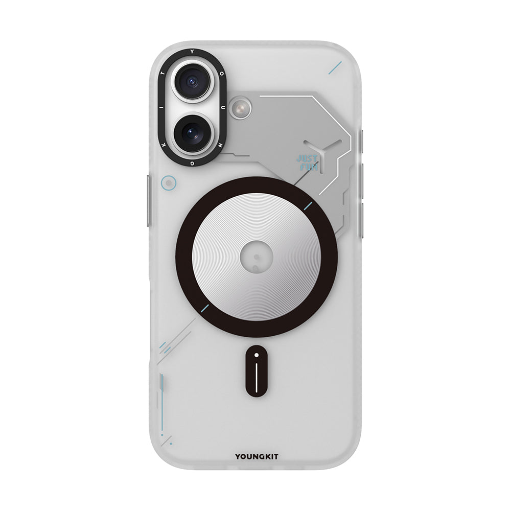 Apple iPhone 17 Kılıf M-safe Şarj Özellikli Disk Desenli Youngkit Disc Battle Kapak - Görsel 2