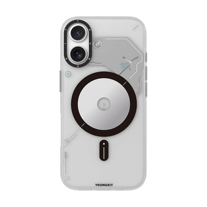 Apple iPhone 17 Kılıf M-safe Şarj Özellikli Disk Desenli Youngkit Disc Battle Kapak - Görsel 2