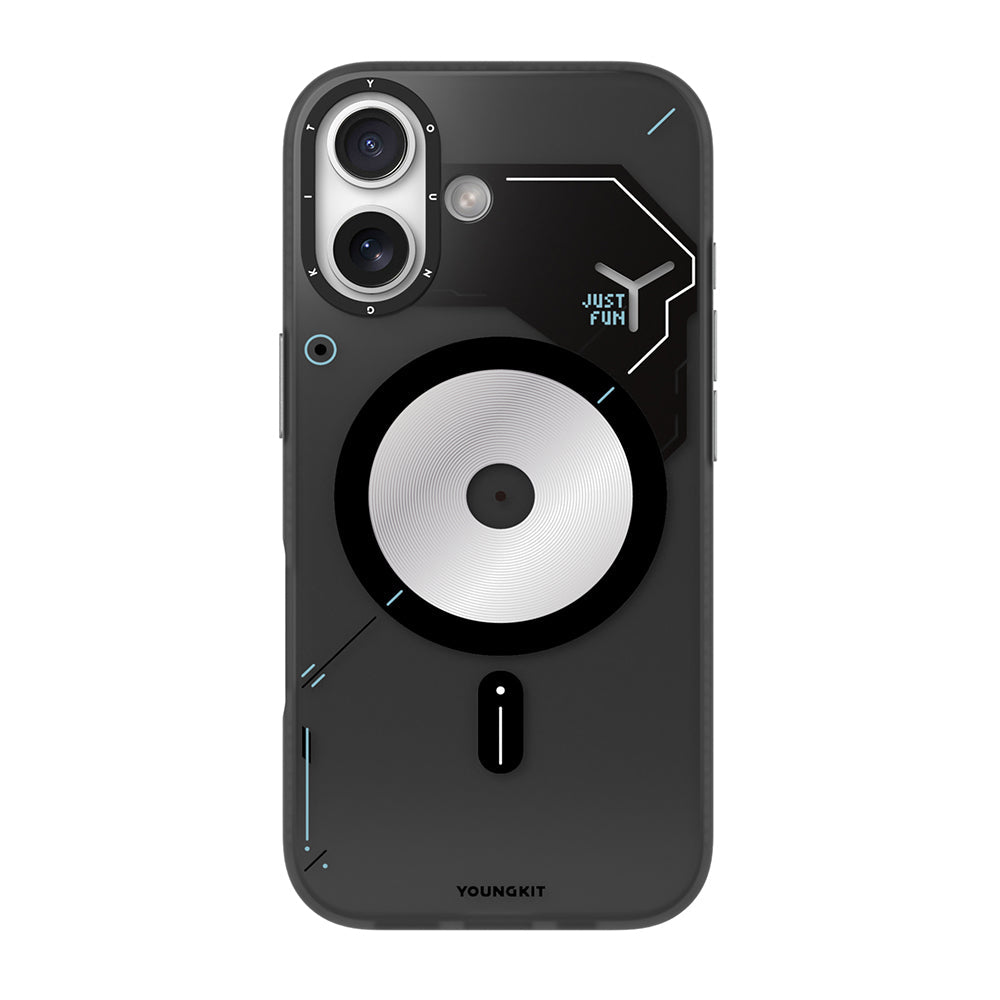 Apple iPhone 17 Kılıf M-safe Şarj Özellikli Disk Desenli Youngkit Disc Battle Kapak - Görsel 4