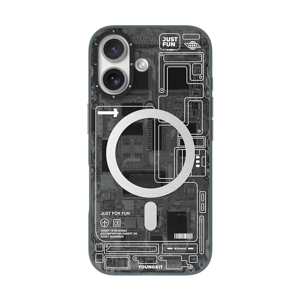 Apple iPhone 17 Kılıf M-safe Şarj Özellikli Kamera Denetim Butonlu Youngkit Technology Serisi Kapak - Görsel 2