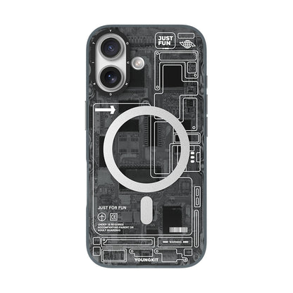 Apple iPhone 17 Kılıf M-safe Şarj Özellikli Kamera Denetim Butonlu Youngkit Technology Serisi Kapak - Görsel 2