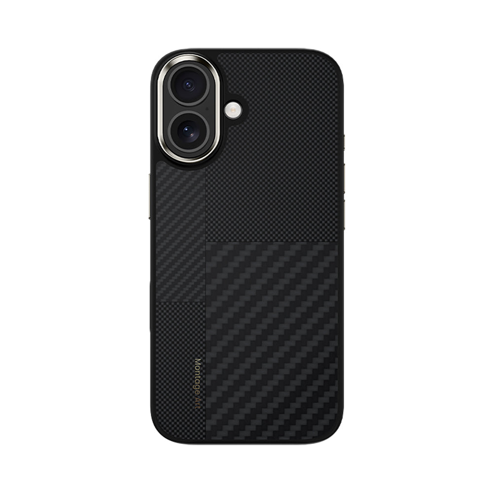 Apple iPhone 17 Kılıf M-safe Şarj Özellikli Karbon Fiber Benks Montage Hybrid ArmorPro Kevlar Kapak - Görsel 2