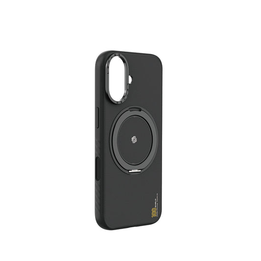 Apple iPhone 17 Kılıf M-safe Şarj Özellikli Metal Standlı Lenyes CK225 Kevlar Kapak