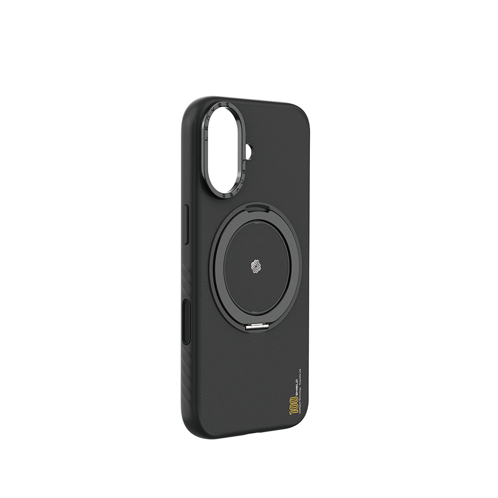 Apple iPhone 17 Kılıf M-safe Şarj Özellikli Metal Standlı Lenyes CK225 Kevlar Kapak - Görsel 2