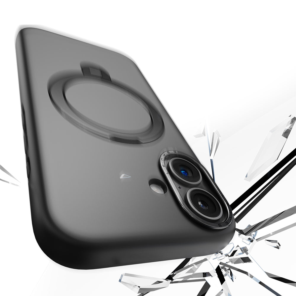 Apple iPhone 17 Kılıf M-safe Şarj Özellikli Metal Standlı Sıvı Silikon Lenyes CK223 Kapak - Görsel 2