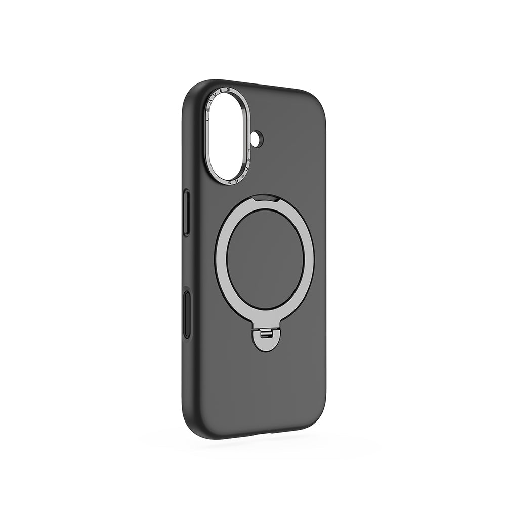 Apple iPhone 17 Kılıf M-safe Şarj Özellikli Metal Standlı Sıvı Silikon Lenyes CK223 Kapak - Görsel 4