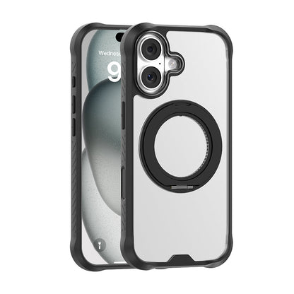 Apple iPhone 17 Kılıf M-safe Şarj Özellikli Parmak Ring Standlı Airbag Tasarımlı Mutural Obsidian Serisi Kapak - Görsel 2