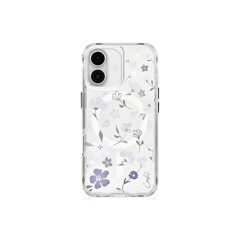 Apple iPhone 17 Kılıf M-safe Şarj Özellikli Şeffaf Arka Yüzey Çiçekli Coehl Amara Kapak - Görsel 2
