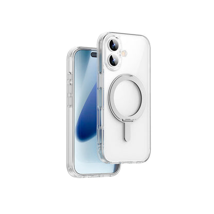 Apple iPhone 17 Kılıf M-safe Şarj Özellikli Wiwu MCC-201 iShield Ultra Serisi Standlı Crystal Sert PC Kapak - Görsel 2