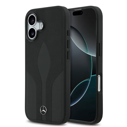 Apple iPhone 17 Kılıf Mercedes Benz Orjinal Lisanslı M-safe Şarj Özellikli Dokulu Desenli Deri Kapak - Görsel 2