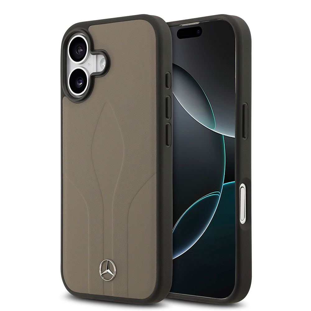 Apple iPhone 17 Kılıf Mercedes Benz Orjinal Lisanslı M-safe Şarj Özellikli Dokulu Desenli Deri Kapak - Görsel 3