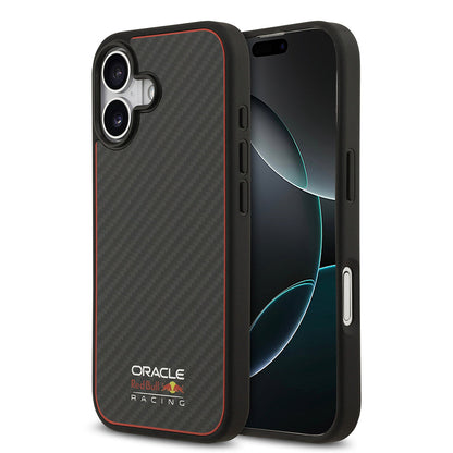 Apple iPhone 17 Kılıf Redbull Orjinal Lisanslı M-safe Şarj Özellikli Karbon Fiber Parlayan Logolu Kevlar Kapak - Görsel 2