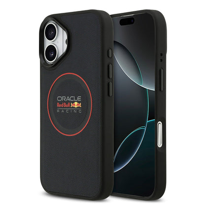 Apple iPhone 17 Kılıf Redbull Orjinal Lisanslı M-safe Şarj Özellikli Kırmızı Halka ve Logo Kabartmalı PU Deri Kapak - Görsel 2
