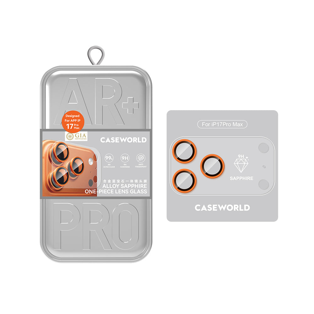Apple iPhone 17 Pro CaseWorld Alloy Sapphire Safir One-Piece Anti Reflective Safir Kamera Lens Koruyucu - Görsel 2