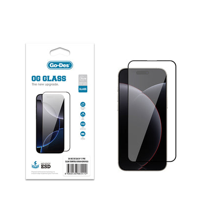 Apple iPhone 17 Pro Go Des OG Glass Antistatik Temperli Cam Ekran Koruyucu - Görsel 2