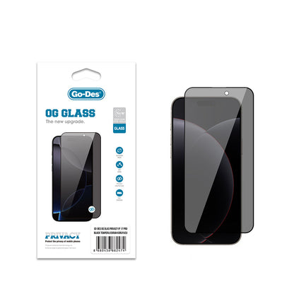 Apple iPhone 17 Pro Go Des OG Glass Privacy Antistatik Temperli Cam Ekran Koruyucu - Görsel 2